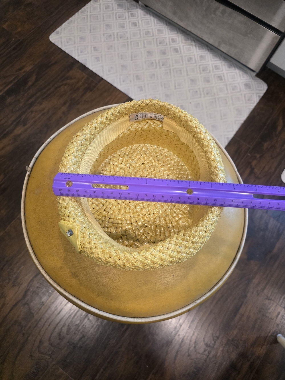 1950s Vintage Woven Straw Hat With Ribbon Trim - Picture 6 of 6